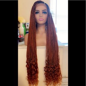 Burnt Orange Small knotless braided wig